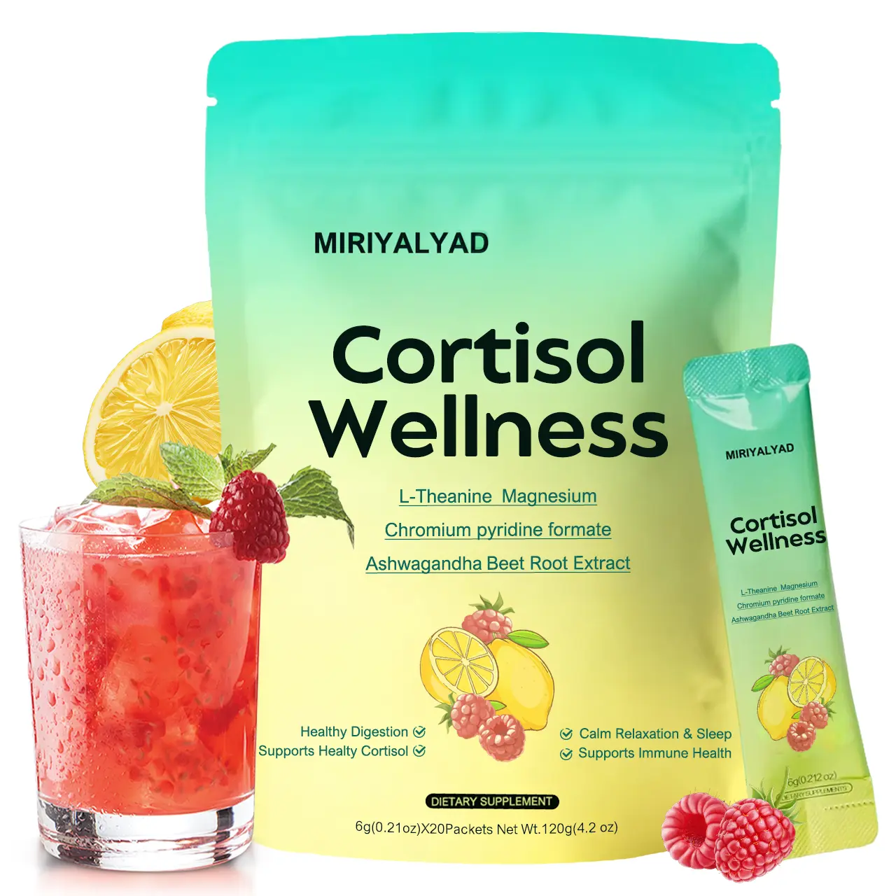 20 Packets Vegan-Friendly Natural Wellness Supplements - Plant-Based Vitamins & Nutrients Drink for Calm, Balance & Daily Energy Support, Gluten-Free, Sugar-Free, High-Quality Vegan Vitamins