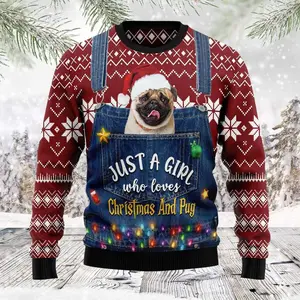 Just A Girl Who Loves Christmas And Pug Ugly Sweater