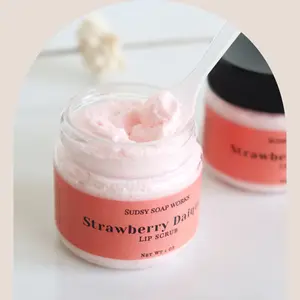 Strawberry Daiquiri Lip Scrub with Avocado Butter and Oil, 1 oz Container for Hydrating and Exfoliating