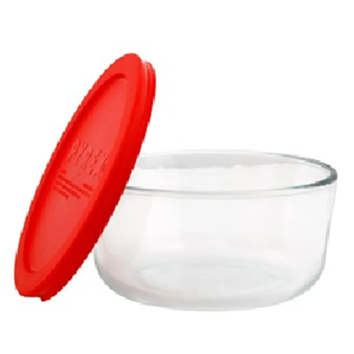 Pyrex Hard Plastic Food Containers - 4-Pack 4-Cup Round Stackable Storage Containers with Red Lids, Food Storage Solutions (Model 1075428)