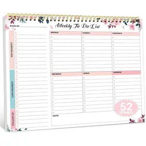 Weekly To Do List Notepad with 52 Undated Sheets（8.5"×11"）- Weekly Desk Planner for Women & Man, Work and Home - Whispering Petal