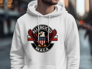 Allergic To MAGA American Eagle Graphic Design Hoodies