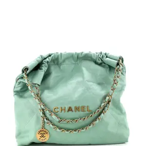 Pre-owned CHANEL Leather Shoulder Bags 22 Chain Hobo Quilted Calfskin Medium by Rebag