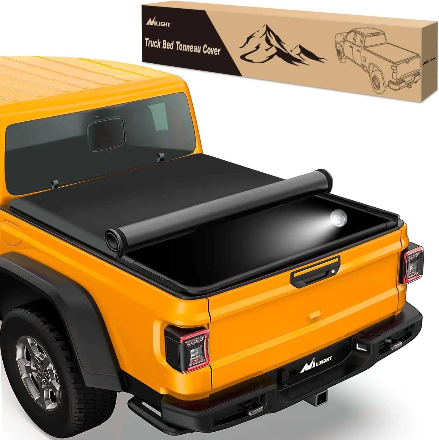 Nilight Soft Roll-Up Tonneau Cover, Car Protector for 5ft Jeep Gladiator JT 2020-2025, Fits Truck Beds & Pickup Trucks, Truck Bed Covers, Pickup Truck Covers