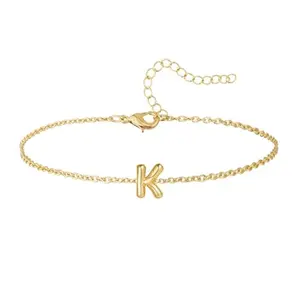 New Bubble 26 Letter Hand Copper Plated gold-plated Bubble Pendant Handcount Fashion Women's Bracelet