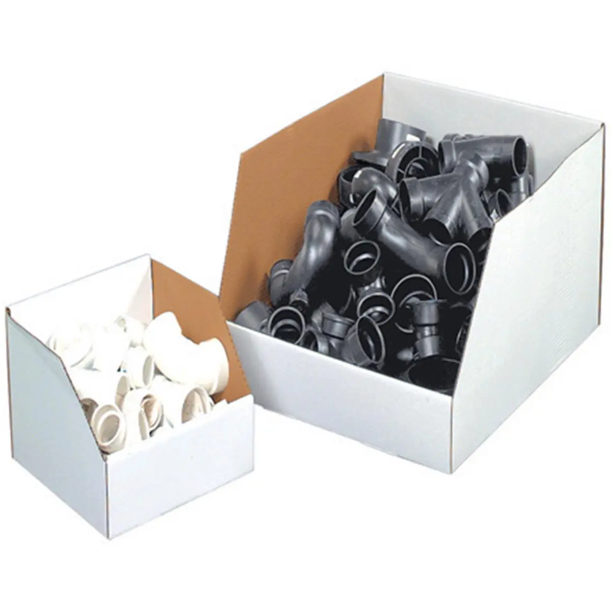 212 MAIN Stackable Storage Box Set (25, 10in x 12in x 8in Rectangle) - Durable Corrugated Collapsible Open-Top Bulk Containers with High Sides for Added Protection, Flat-Pack Shipping for Storing and Organizing Automotive Accessories