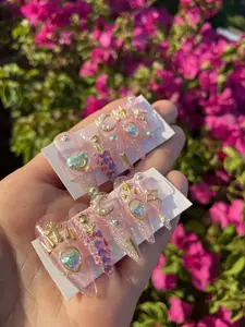sailor moon inspired nails | reusable press on nail set | kawaii japanese style gyaru accessories | y2k aesthetic