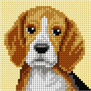 "My first embrodiery" kit. Needlepoint (half stitich) kit  "Basset" 6765