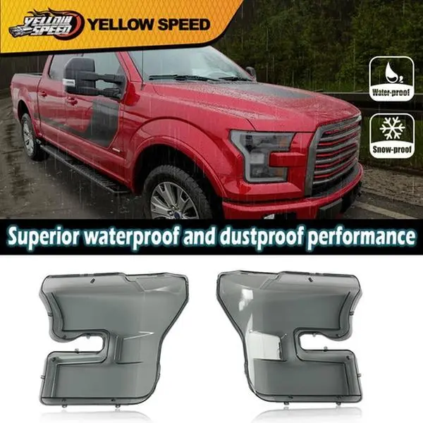 Smoked Headlight Cover, 1 Pair LH & RH with Elegant Appearance, Easy to Install, Fit for 2015-2017 Ford F150 F-150