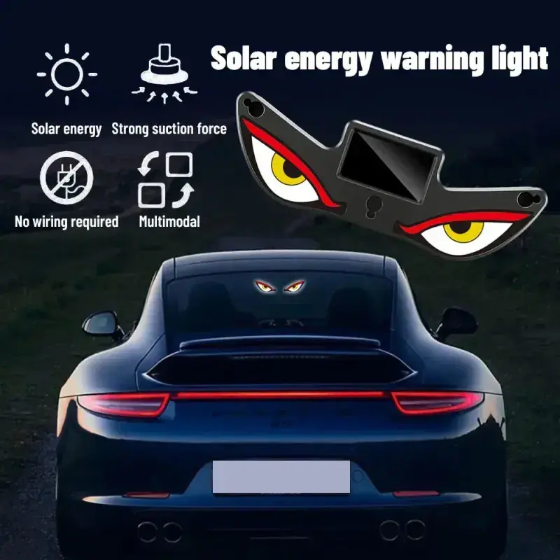 Car Rear Window Dynamic LED Display - Vampire Devil Eye Panel, Stick-On Auto Decorative Light-Up Car Light