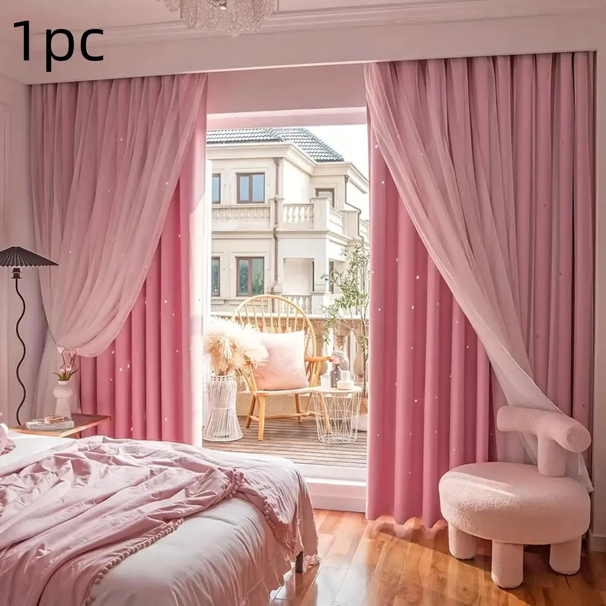 1pc Star Pattern Blackout Thermal Insulated Curtain for Kids Room Bedroom Living Room, Comfortable Sleep Atmosphere, Heat Insulation Noise Reduction Privacy Decor, Blackout Curtains