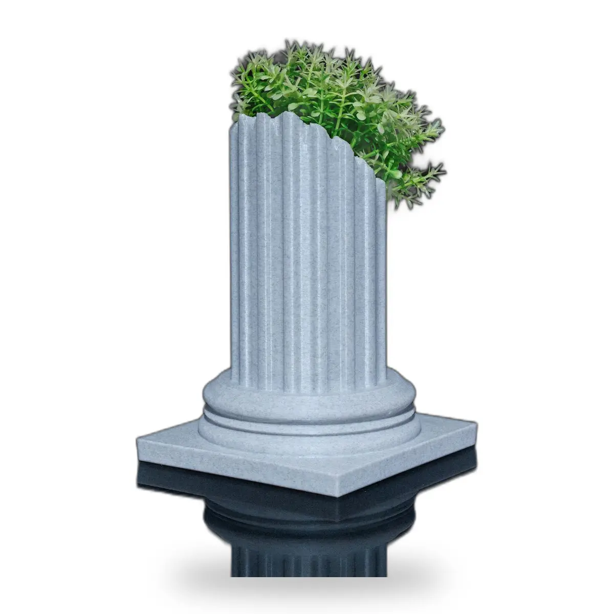 Roman Column Planter for Indoor Plants, Greek Pillar Ruins Flower Pot for Shelf, Desk and Entryway, Ancient Architecture Succulent Planter, Classical Decor Pot with Drainage Reservoir