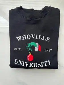 Christmas Whoville University Embroidered Sweatshirt