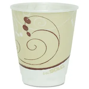 SOLO Cup Company  Hot Cups- Symphony Design- 8 oz.- Beige