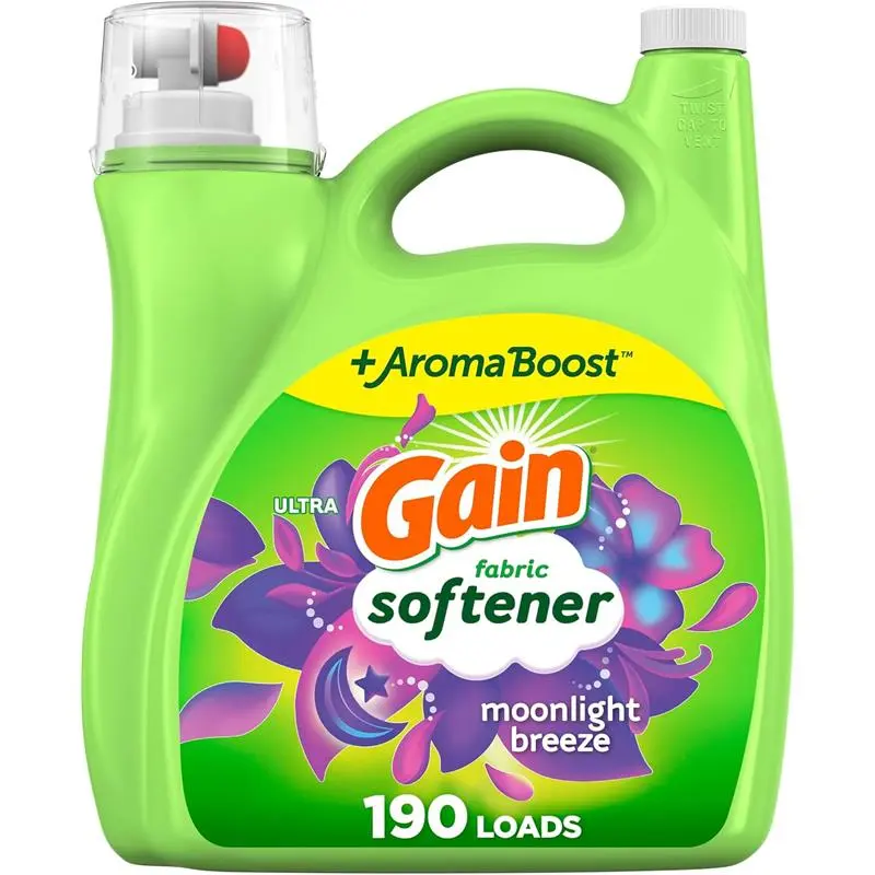 140 fl oz, Liquid Fabric Softener, Moonlight Breeze, 190 Loads Household Cleaning Scented Household Pack