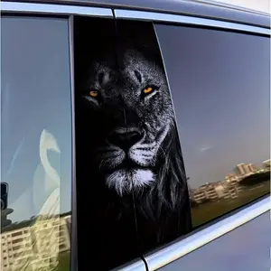Lion Car Stickers, Vinyl B Pillar Protection, Suitable for Cars, Walls, Windows, Durable and Easy to Apply, Large Car Decals