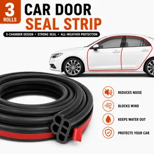 All-Round Car Sound Deadening Seal Strip Fits Door Hood Rear Trunk; Soft Elastic EPDM Rubber, Damage-Free Mount, Cut Highway Wind Noise, Anti Dust Leakage, Waterproof Weather Seal Boost Car Interior Comfort Fast