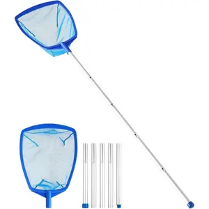 Pool Skimmer - Pool Skimmer Net with 5 Section Adjustable Telescopic  Pole, 23''- 60'', Pool Net Skimmer Rake with Ultra Fine Mesh , Pool Leaf Skimmer for Swimming Pools, Spas, Hot Tubs