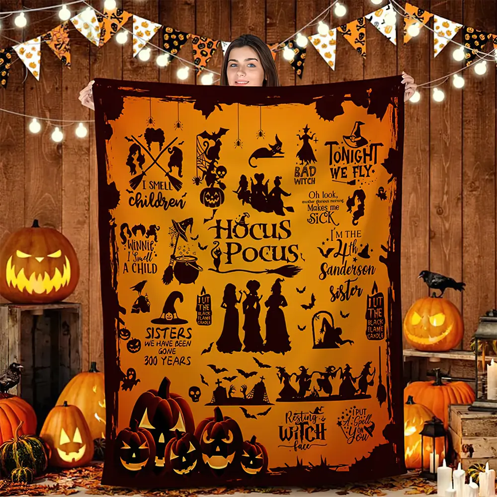 Movie Witch Blanket Halloween Throw Blankets for Women Witch Flannel Fleece Blankets for Couch Sofa Bed Bedroom Chair Decor Halloween Decorations Blanket Young Adults Men Women Boy Girl Gift