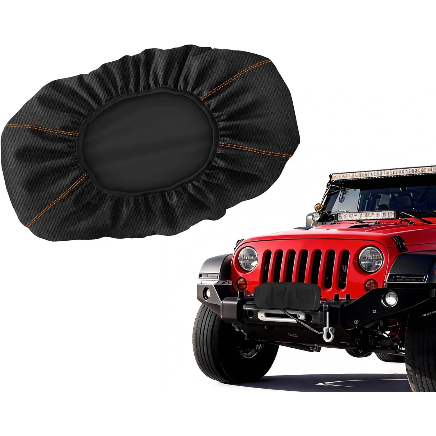 Electric Winch Cover, Dustproof Electric Winch Protective Cover, Electric Winch Cover 12000 lbs Waterproof, Tear-Resistant, Suitable for Electric Winches Below 17500 lbs, Compatible with Warn (Length 130cm x Height 100cm x Width 7cm inches)