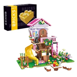 Creative Brick Building Set - Summer Tree House Camping House Blocks Set with Buildable Pieces, Lights, STEM (Science) Toy for Unisex Kids, Spark Creativity Birthday/Christmas Gift