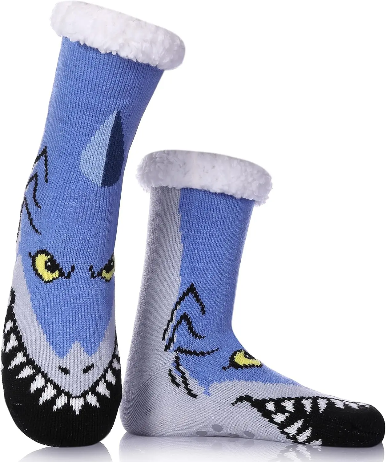 Mens Slipper Socks Animal Fuzzy Non Slip Fluffy Winter Warm Soft Thick Fleece lined Thermal Home Socks