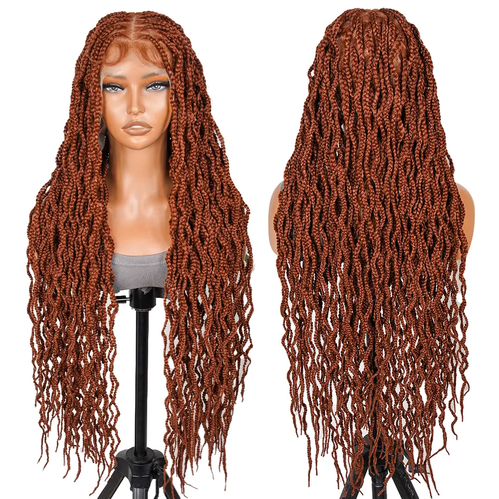 SuperNova #350 36” Water Wave Box Braids Wig, Handmade with Premium Synthetic Fiber, Lightweight & Durable, Natural Look, Perfect for Protective Styling #SummerVibes