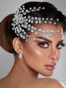 Rhinestone Decorated Hair Comb, Elegant Bridal Headwear for Wedding Bridal Party Formal Occasions, Fashion Hair Accessories for Women