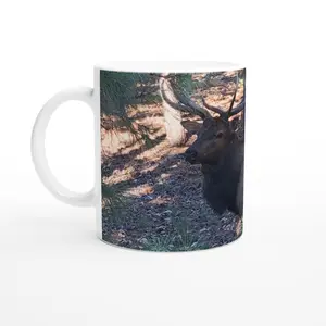 Majestic Bull Elk 11oz Ceramic Mug – Perfect for Nature Lovers | Microwave & Dishwasher Safe Coffee Drinkware