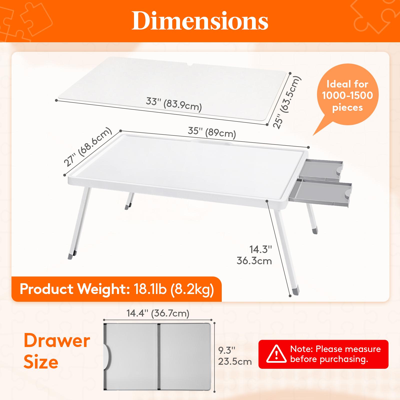 Lifewit 1500-Piece Jigsaw Puzzle Board with Drawers – Multiple Options: Rotating, Tilting, Adjustable Height, Ideal Gift for Puzzle Lovers