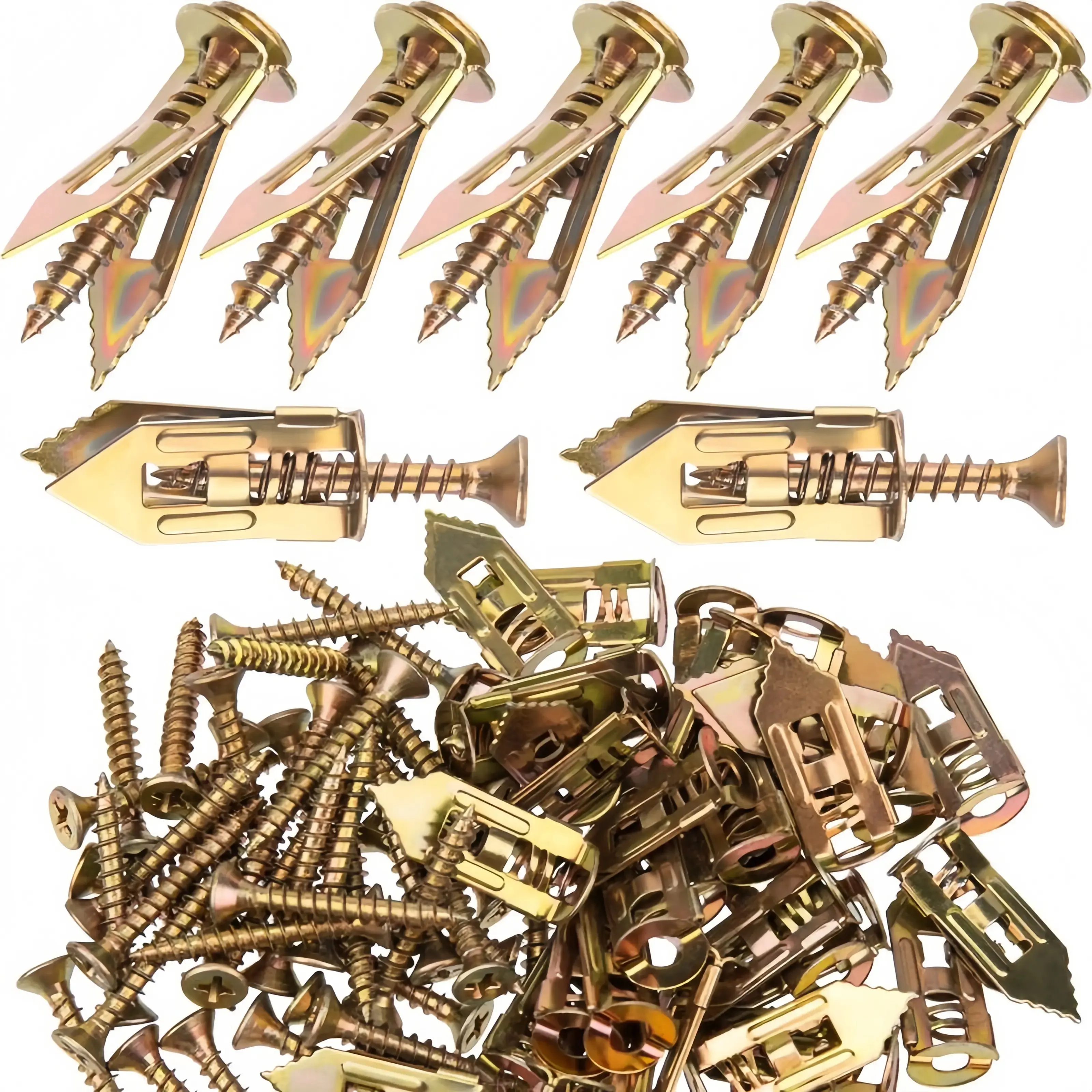 BUY 1 GET 1 FREE Self-Drilling Drywall Expansion Plug Anchors Kit (40PCS) – No Drill Needed, Strong Load-Bearing, Corrosion-Resistant, Easy to Hang for Home & Office, Includes Anchors, Screws, Adjustable Hooks & Bracket for Quick Install
