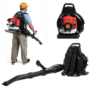 Gas Backpack Leaf Blower, 63cc 2-Stroke Engine, 700CFM, 200MPH, High-Powered Blower for Lawn Yard Cleanup, Efficient Fuel Tank, Ergonomic Design, All-Season Use