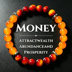 Boho Style Money Attraction Bracelets for Women, 8mm Manifestation Beads for Luck, Wealth & Prosperity, Crystal Stretch Jewelry, Aesthetic Spiritual Gift for Her, Mother's Day Gift
