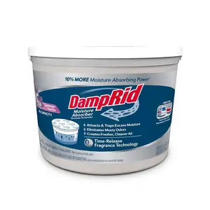 DampRid 2 lb. 15.5 oz. Hi-Capacity Moisture Absorber Bucket, Microban Technology, for Large Spaces like Basements and Garages, Eliminates Musty Odors, Inhibits Mold and Mildew, 10% More Absorbing Power, No Electricity Required.