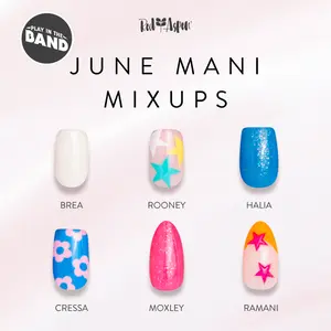 Red Aspen Mani Mixups: Play In The Band Press On Nails Collection Salon-Quality Damage-Free 2-Week Wear Nail Dashes