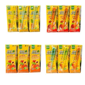 DEL FRUTAL MINI TETRA 3 pack Pineapple Peach Apple Mango 6.76 oz fl ea, 200 mL ea (3 pack)