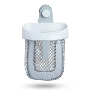 Super Scoop Hanging Bath Toy Storage Organiser with Quick Drying Mesh, Grey - Hangable
