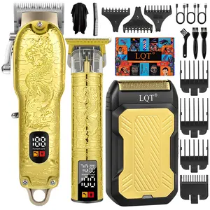 All-in-One Zero Gapped Men's Grooming Kit, 3Pcs Cordless Hair Clipper, Beard Trimmer & Metal Foil Shaver, LCD Digital Display, USB Fast Charging Long Lasting Battery, Professional Self Haircut Tools, Ideal Father's Day Gift