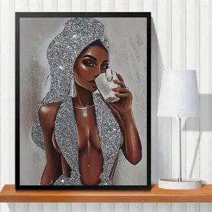 5D Diamond Arts Colorful Painting Kit, 1 Set Beautiful and Elegant Woman Pattern DIY Diamond Arts Colorful Painting, Handmade Craft Wall Decoration, Handicraft