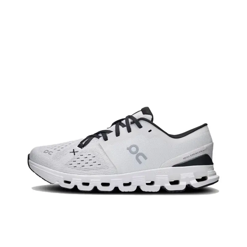 Men's Lightweight Non-Slip Running Sneakers, White-Black Mesh Upper, Hollow Cushioning Midsole, Wear-Resistant Rubber Outsole for Gym, Daily Wear