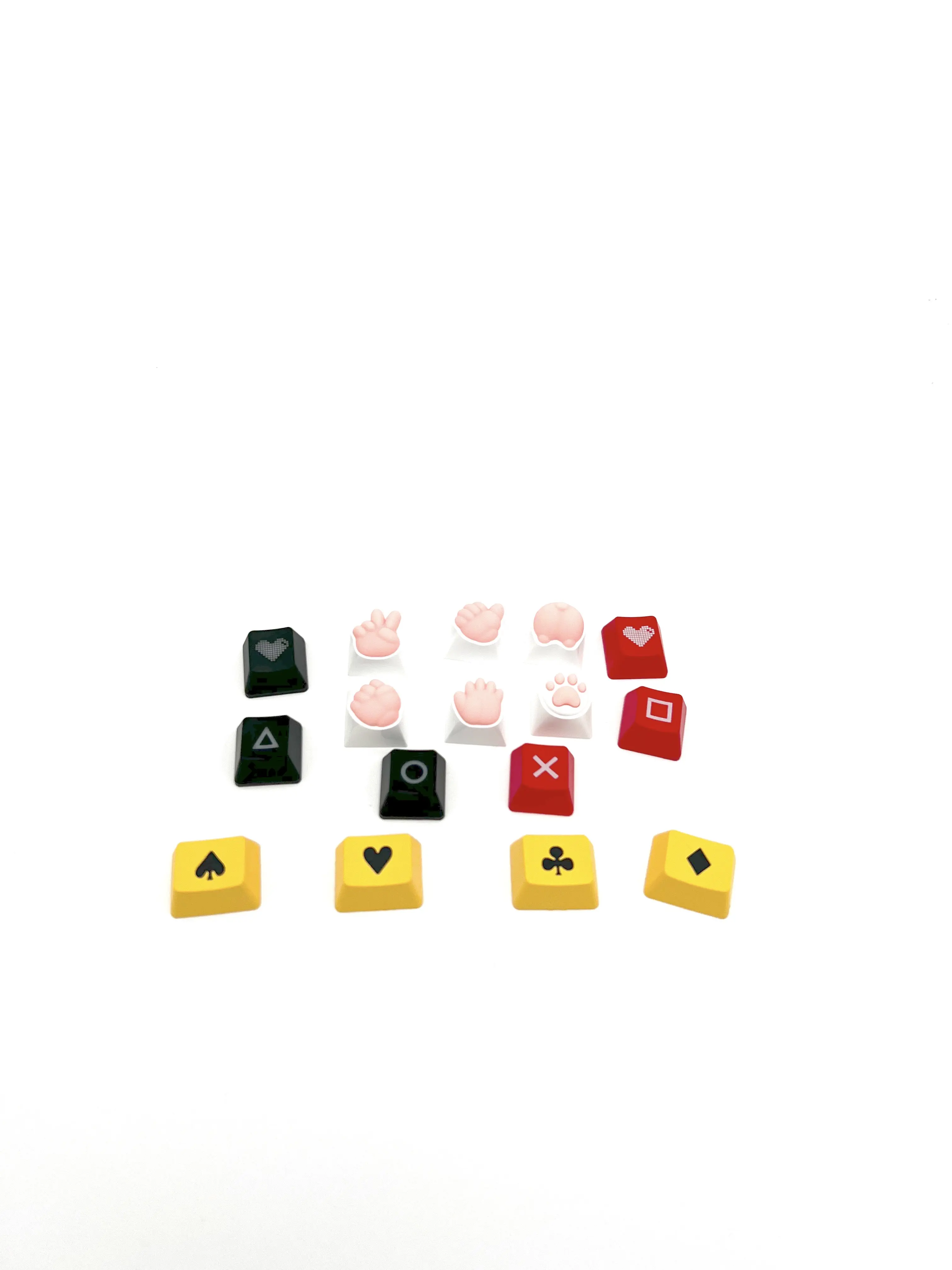 Basaltech Double-Injected Clear Glow-Through DIY Keycaps ABS and Silicone Keycaps for Computer Keyboard Replacement