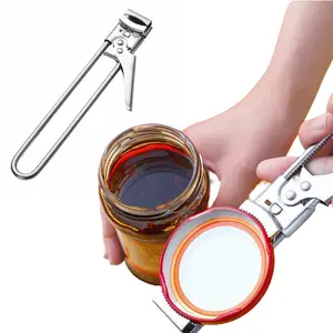 Jar Opener for Weak Hands, Multifunctional Adjustable Can Opener, Stainless Steel Jar Lid Opener Bottle Opener Tool for Seniors with Arthritis