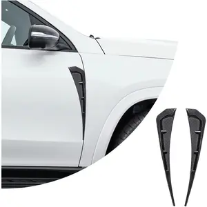 2 Pcs Car Fender Side Vents, PVC Carbon Fiber Air Wing Vent Trim Sticker, Styling Auto Air Flow Intake Hole Spoiler Decor Cover, Universal Accessories for Most Cars (Carbon Fiber Black)