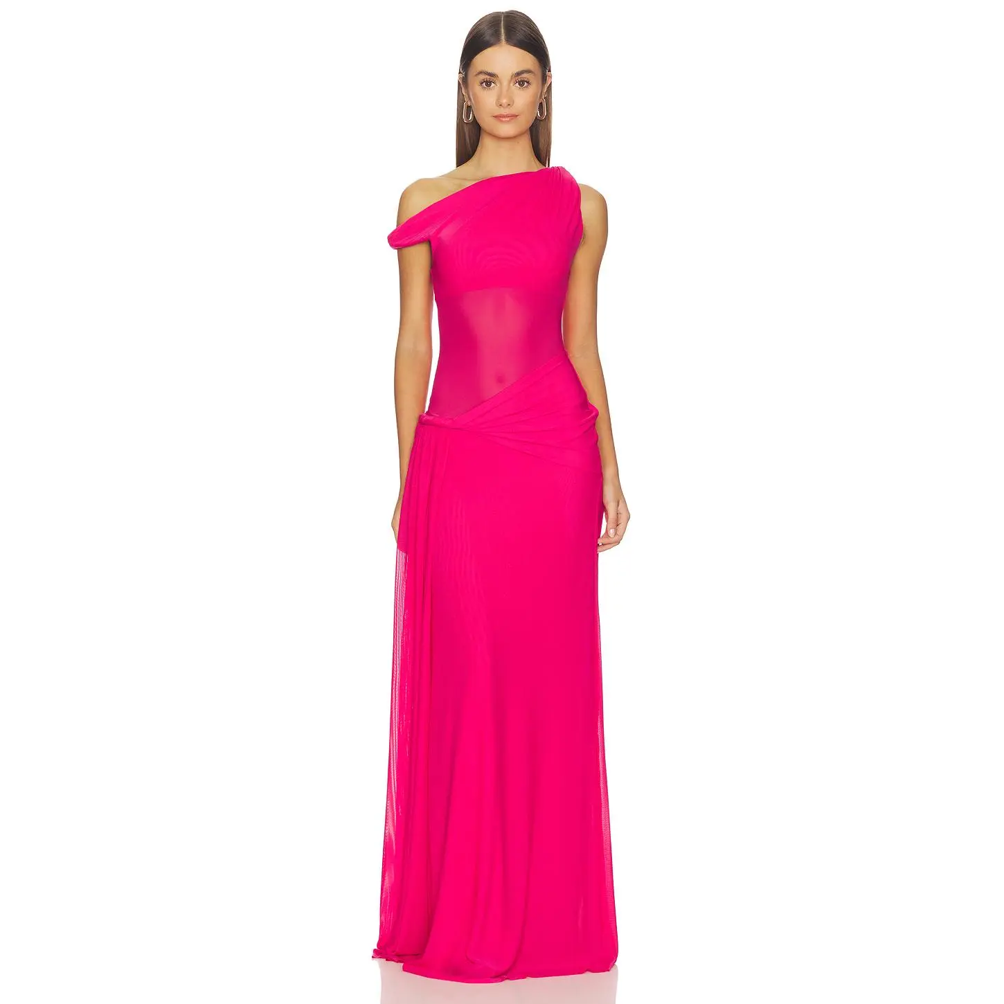 MISHA The Sisal Mesh Dress in Bright Rose