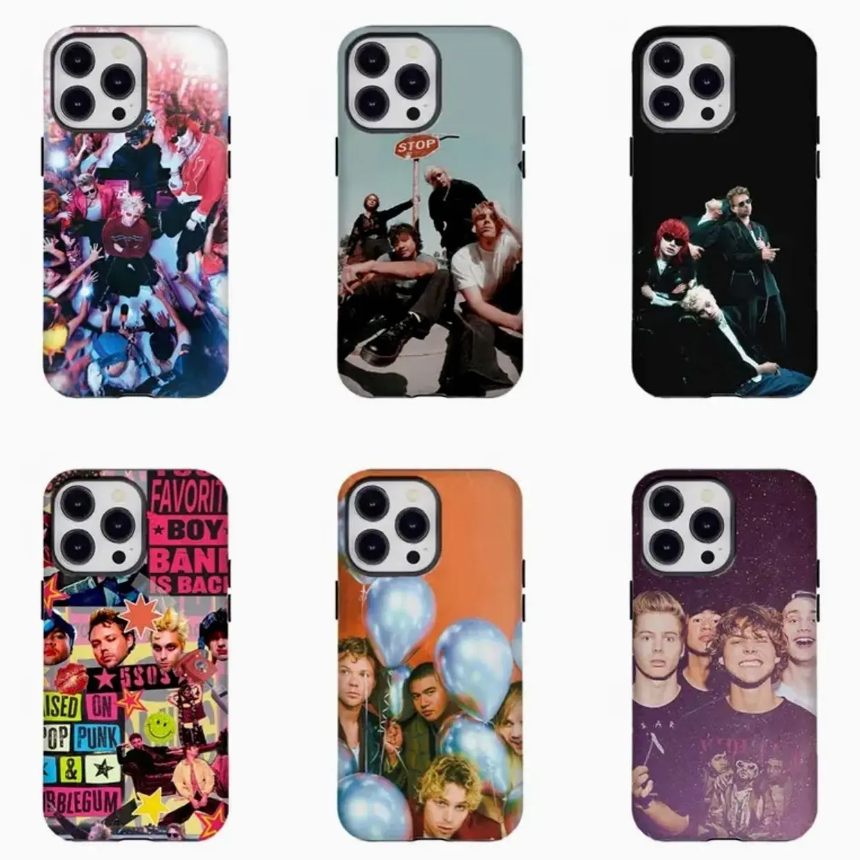 Nostalgic 5SOS Pop Punk Band Aesthetic Phone Case Cover Compatible with iPhone X, 11, 12, 13, 14, 15, 16, 17 Plus Pro Promax & SS Galaxy S21-25 Series