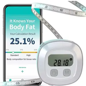 Retractable Digital Smart Body Tape Measure with App Portable 150cm Bluetooth LED Electronic Health Test Circumference Length
