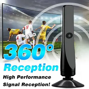 Universal Indoor TV Antenna for Smart Tvs, Digital HD Signal Booster, 360° Signal Amplification, Rubber Suction Cup, Long Range Reception
