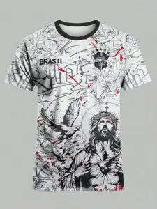 Brazilian Style Men's Soccer Jersey, Comfortable Sporty T-Shirt, All over Print, Slim Fit, Breathable Material, Ideal for Training and Parties