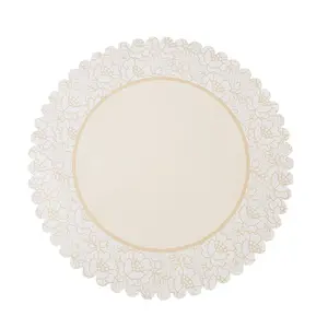 12" Diam. Bulk 50 Pc. Shabby Chic Lace Paper Charger Placemats