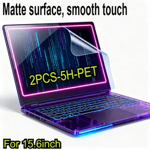 2Pcs 15.6 Inch Laptop Screen Protector Anti Glare Anti Scratch 5H Hardness Touch Compatible Fingerprint Resistant Easy Installation for HP Lenovo Samsung Huawei Notebook